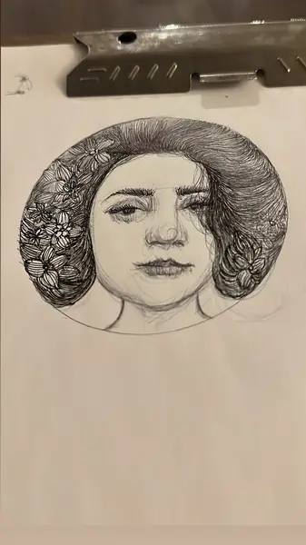 An imagined character is explored through expressive lines, shapes, and gestures.