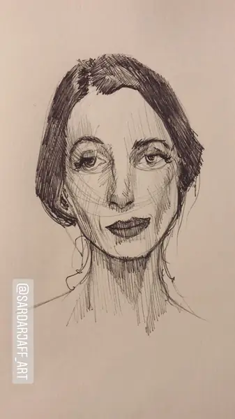 An imagined character is explored through expressive lines, shapes, and gestures.