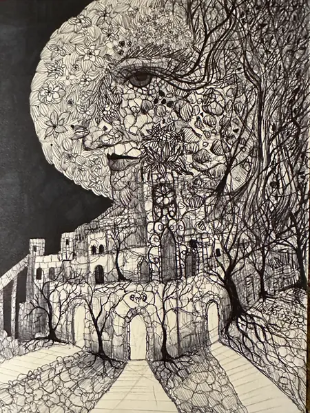 An imagined environment is explored through architecture, texture, and the placement of light.