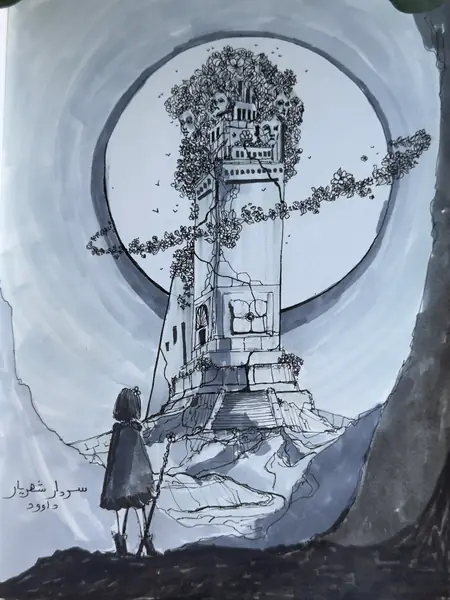 An imagined environment is explored through architecture, texture, and the placement of light.