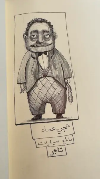 An imagined character is explored through expressive lines, shapes, and gestures.