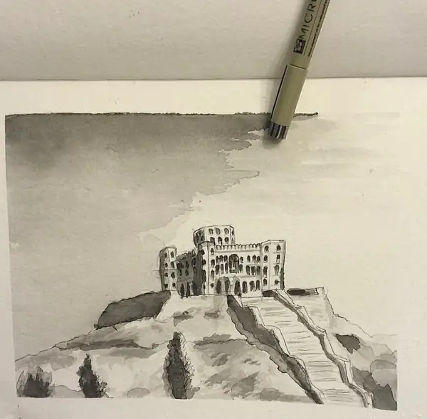 An imagined environment is explored through architecture, texture, and the placement of light.