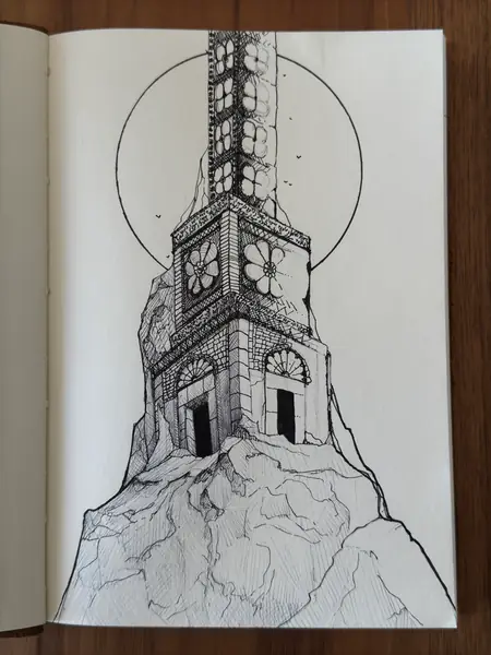 An imagined environment is explored through architecture, texture, and the placement of light.