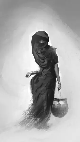 A solitary imagined figure appears inside a softly lit field of darkness.